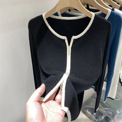 Knitted Sweaters Women Zipper Woman Cardigans Long Sleeve Sweater Knitting Oversized Skinny Coat 2022 Spring