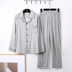 Minimalistischer Herren-Loungewear-Pyjama mit langen Ärmeln