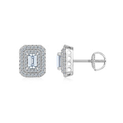 A Luxurious And Fashionable Minimalist Jewelry Earring Set Featuring Top-quality Moissanite Stones, Made Of S925 Silver Electroplated With Platinum.