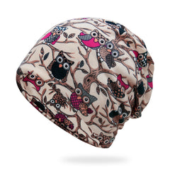 Fashion Men's And Women's Fashion Owl Print Riding Bib Hat Dual-use