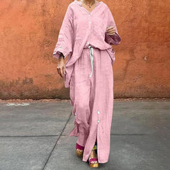Women's Long-sleeve Cardigan Top And Pants Set