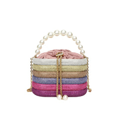 European And American Fashion One-shoulder Ins Women's Crossbody Classic Style Pearl Hand Dinner Bag