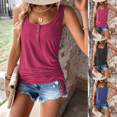 Women's Solid Color Casual Sleeveless T-Shirt