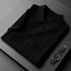 Men's Ice Silk Solid Color Short-Sleeve Top