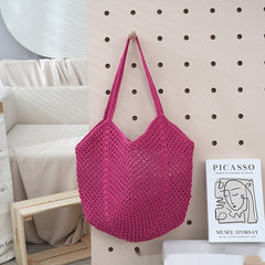 Hollow-out Knitted Tote Bag For Women