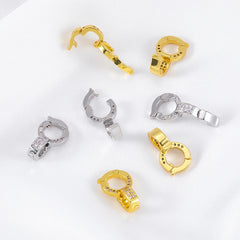 2 Stück Strassbesetzte runde Kupferverschlüsse, universell einsetzbar, für DIY-Armbänder und Halsketten, multifunktionale Schmuckzubehörteile