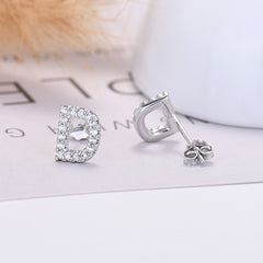 26-letter Zircon Earrings Uppercase Letters