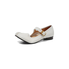 Women's Premium Washed Full Grain Leather Split-Toe Tabi Mary Jane Flats, All Leather Lined Shoes