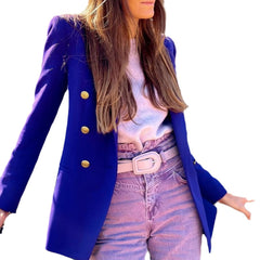 Autumn Women's Double-Breasted Slim-Fit Blazer