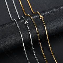 Simple Pendant-Free Necklace Titanium Steel Box Chain Necklace For Women