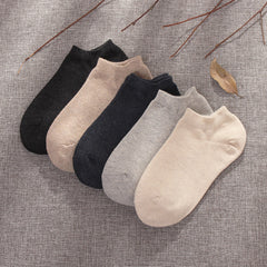 Summer Low-cut Solid-color Business Cotton Trendy Sweat-absorbent Breathable And Low-cut Ankle Socks