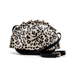 Leopard-print Patent Leather Womens Shoulder Bag