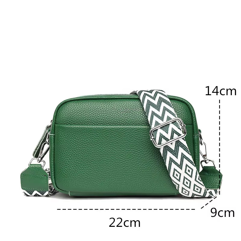 High Quality Genuine Leather Women Crossbody Shoulder Bags 2023 Luxury Solid Color Cow Leather Handbag Female Messenger Tote Sac