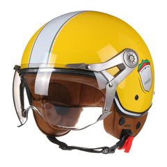 Women's Simple Printed Half-covered Electric Motorcycle Helmet