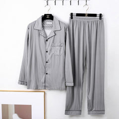 Minimalistischer Herren-Loungewear-Pyjama mit langen Ärmeln