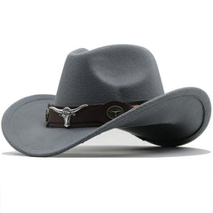 Fashion Woolen Western Denim Top Hat