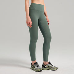Womens High-Waist Butt-Lifting Fleece-Lined Nude-Feel Sports Tight Yoga Pants