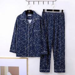 Minimalistischer Herren-Loungewear-Pyjama mit langen Ärmeln