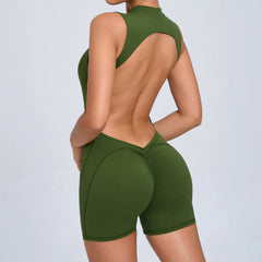 Sleeveless Back Hollow Yoga Jumpsuit Summer Fitness Sports Clothing