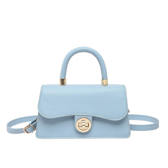Spring Womens Commuter Light-Luxury Solid-Colored Crossbody Bag With Lock Closure