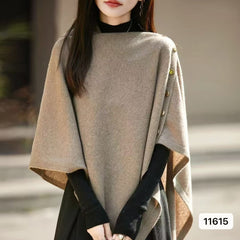 Women's Casual Loose Solid-Colored Knitted Cape Scarf
