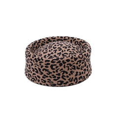 American-style Leopard-print Pillbox Hat Womens New High-end Design