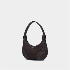 Womens Baseball Underarm Bag Crescent-Shaped Crossbody Bag