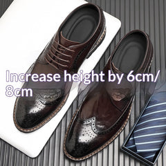 Bullock Men's 8cm Height-increasing Derby Shoes In British Style