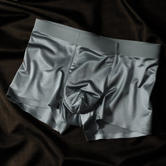 Comfortable And Healthy 10A Antibacterial Mulberry Silk Crotch High-Elastic Seamless Waistband Boxer Briefs