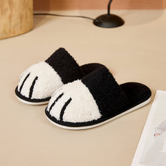 Cute Cartoon Cat Paw Plush Slippers For Home