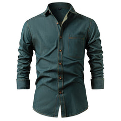 Pure Cotton Wrinkle-Resistant Solid Color Long-Sleeve Mens Casual Jacket