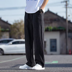 Men's Wide-Leg Loose All-Match Straight-Leg Linen Trousers