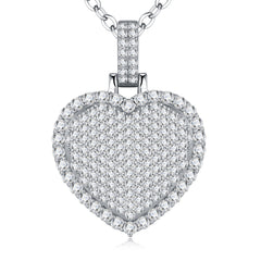 A Luxurious And Fashionable Minimalist Jewelry Pendant Necklace Set With Top-quality Moissanite, Made Of S925 Silver Electroplated With Platinum.