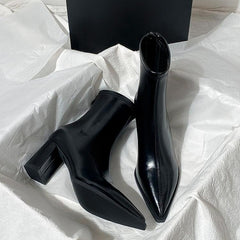 Women's Retro Soft Leather Ankle Boots With Back Zip