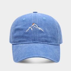 Neue Baseballkappe mit Stickerei „Mountain Peak Sunset“ (gewaschen)