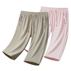 Summer Couple High-Elastic Ice Silk Quick-Drying Pants