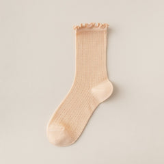Summer Socks For Children Fungal Edge Thin Mesh Loose Mouth Stacked Breathable Middle Tube Socks
