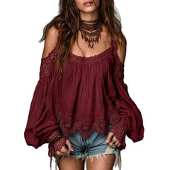 Strap-layered Ruffle-detail Womens Blouse