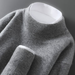 Men's Casual Loose-Fitting Cashmere Base-Layer Sweater