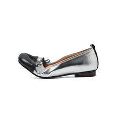 Women's Premium Full Grain Leather Split Toe Ballet Flats, Retro Tabi Bow Flat Shoes