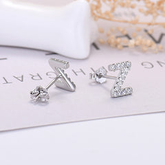 26-letter Zircon Earrings Uppercase Letters