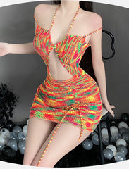 Female Backless Sweater Pajamas Skirts