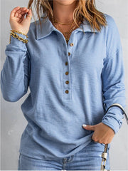 Women's Loose-Fitting Casual Long-Sleeve Top