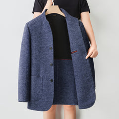 Men's Chinese-style Mandarin-collar Loose Wool Coat