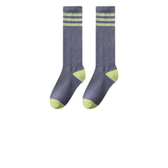 New Pressure Mesh Eyelets Women's Striped Hollow Calf Socks