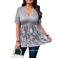 Women's T-shirt Waist-cinching Elegant Top