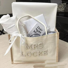 Custom Cute Tote Bag With Pearl Accessories
