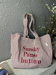 Large-Capacity Letter-Striped New Tote Bag