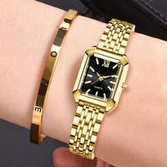 The Lady Is Just Wearing A Square Quartz Watch