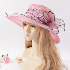 The Eugene Chiffon Flower-decorated Lightweight Sun-protective French-style Elegant Fisherman Hat Is Suitable For Parties, Vacations And Outings.